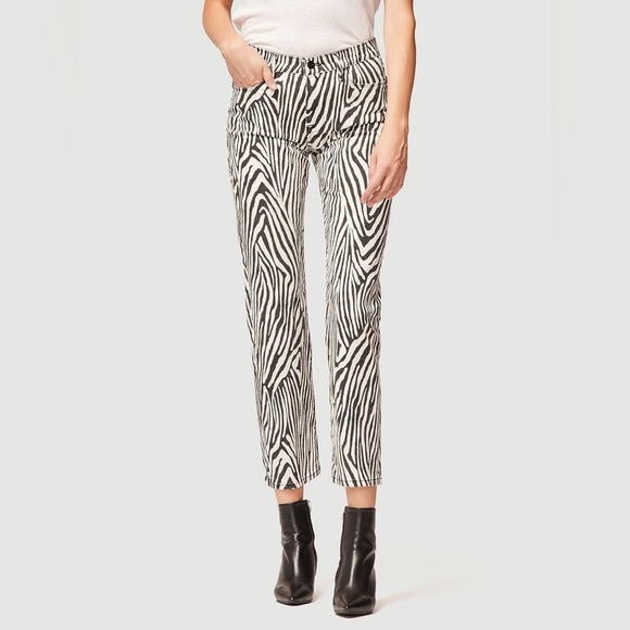 Frame Denim Le High Straight Jeans Noir Multi Zebra Size 34 - Picture 1 of 15